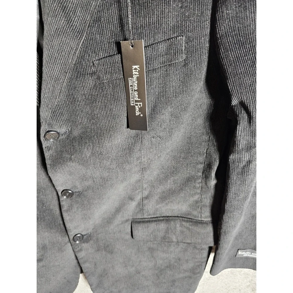 Sk Menswear Kilburne And Finch Corduroy Blazer Mens Size 42R Black‎ Lined New